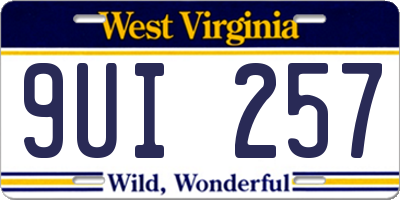 WV license plate 9UI257