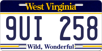 WV license plate 9UI258
