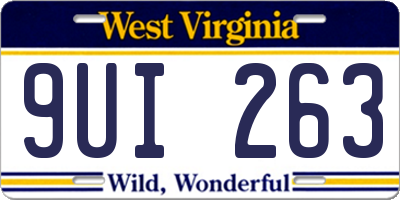 WV license plate 9UI263