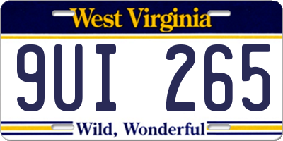 WV license plate 9UI265
