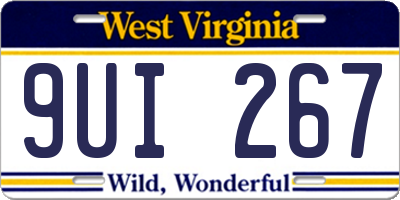 WV license plate 9UI267