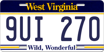 WV license plate 9UI270