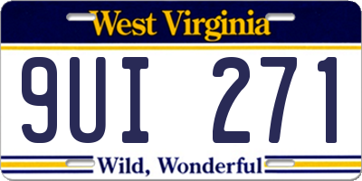 WV license plate 9UI271
