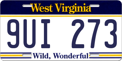 WV license plate 9UI273