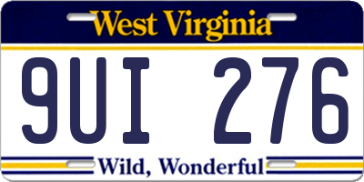 WV license plate 9UI276