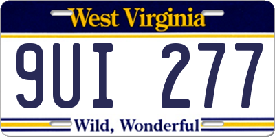 WV license plate 9UI277
