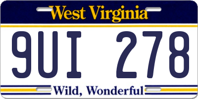 WV license plate 9UI278