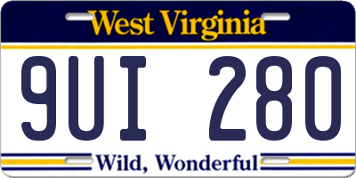 WV license plate 9UI280