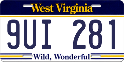 WV license plate 9UI281