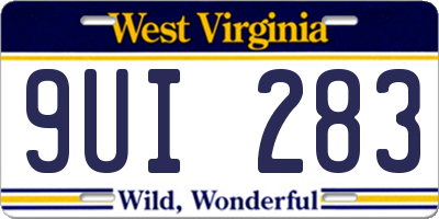 WV license plate 9UI283