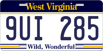 WV license plate 9UI285