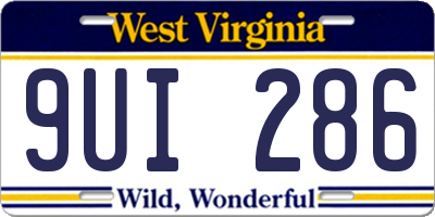 WV license plate 9UI286