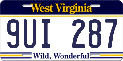 WV license plate 9UI287