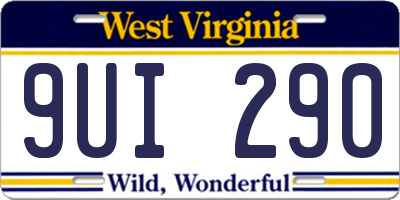 WV license plate 9UI290