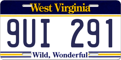 WV license plate 9UI291