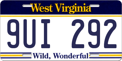 WV license plate 9UI292