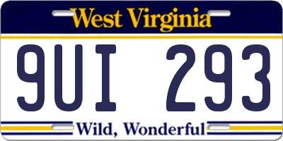 WV license plate 9UI293