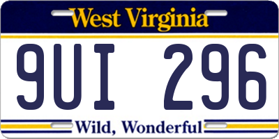 WV license plate 9UI296