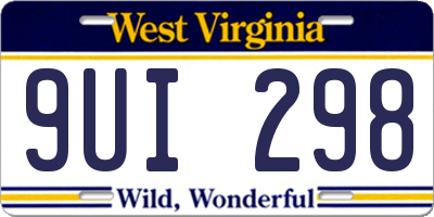 WV license plate 9UI298