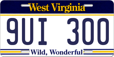 WV license plate 9UI300