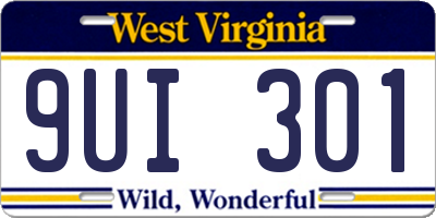 WV license plate 9UI301