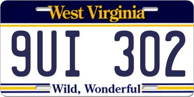 WV license plate 9UI302