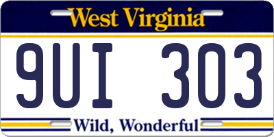 WV license plate 9UI303
