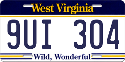 WV license plate 9UI304