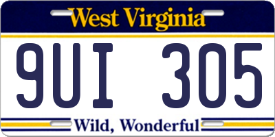 WV license plate 9UI305