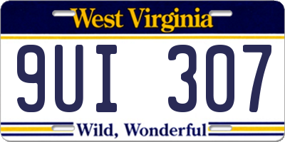 WV license plate 9UI307
