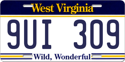 WV license plate 9UI309