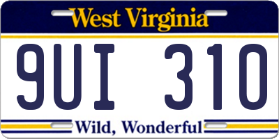 WV license plate 9UI310