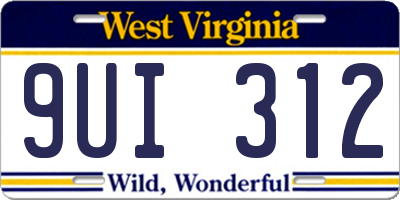 WV license plate 9UI312