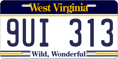 WV license plate 9UI313