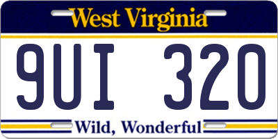 WV license plate 9UI320