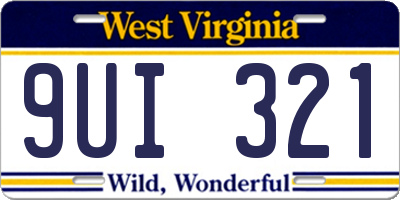 WV license plate 9UI321
