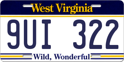 WV license plate 9UI322