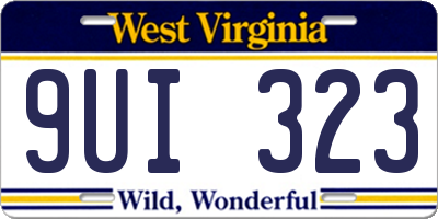 WV license plate 9UI323