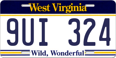 WV license plate 9UI324
