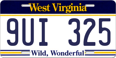 WV license plate 9UI325