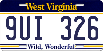WV license plate 9UI326