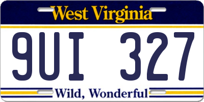 WV license plate 9UI327