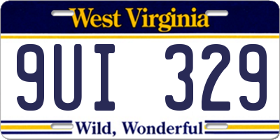 WV license plate 9UI329