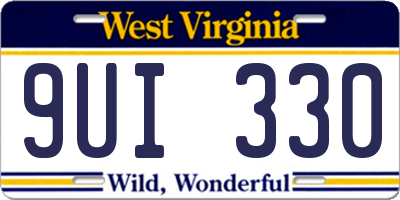 WV license plate 9UI330