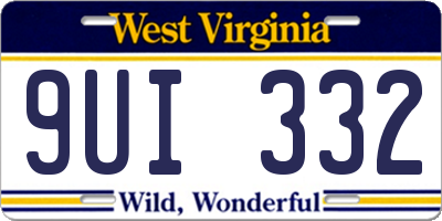 WV license plate 9UI332