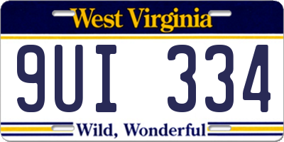 WV license plate 9UI334