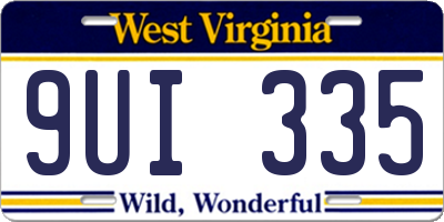 WV license plate 9UI335