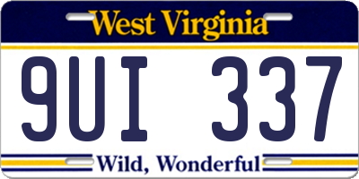 WV license plate 9UI337