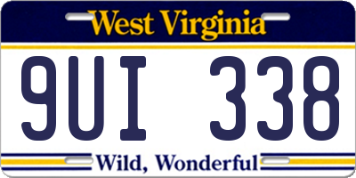 WV license plate 9UI338