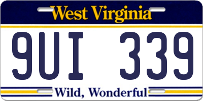 WV license plate 9UI339
